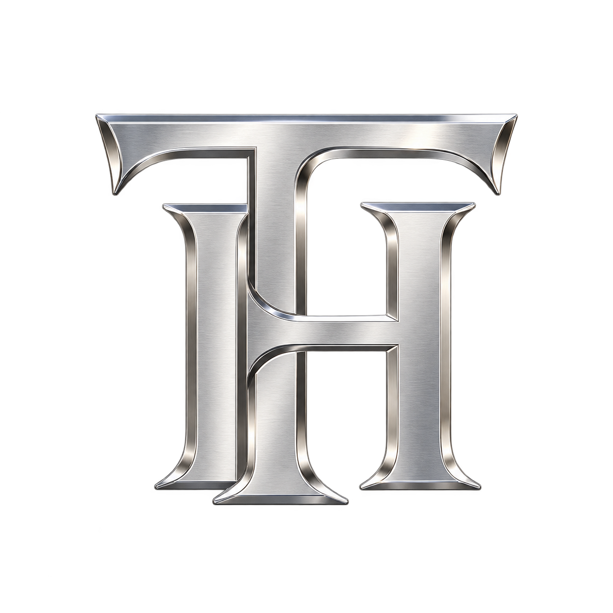 TH silver monogram